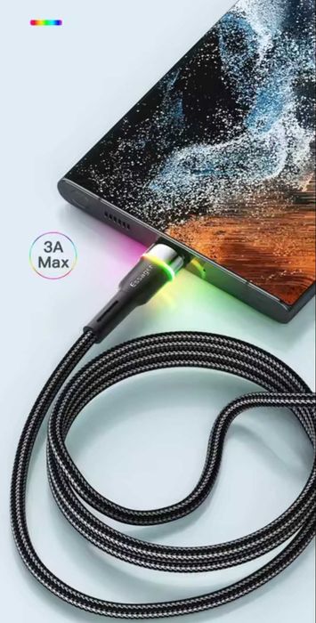 Кабель USB Type-C 2М Essager 3A быстрая зарядка Xiaomi, Samsung, Poco