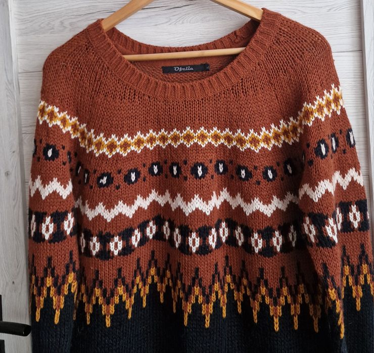 Uroczy sweter skandynawski Ofelia XL
