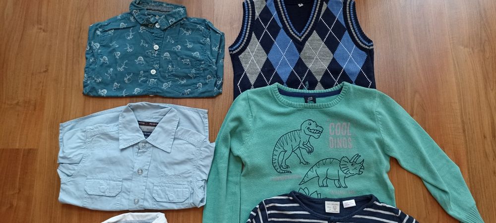 Paka zestaw koszule sweter bezrękawnik 98