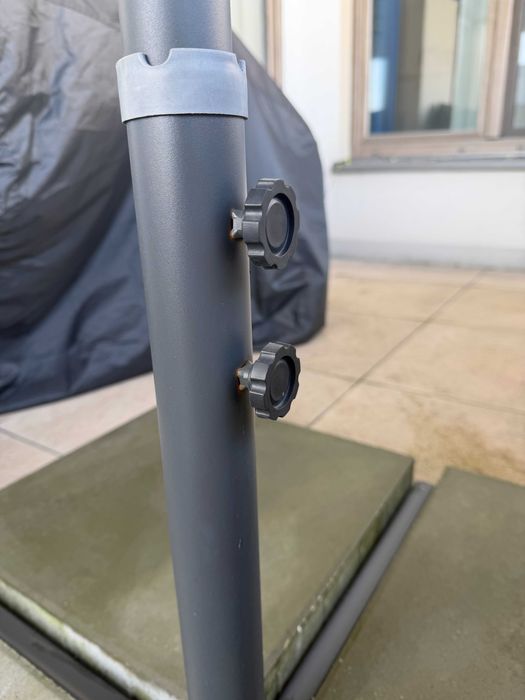 Duży parasol ogrodowy 460×275×245 cm + 4 płyty betonowe obciążające