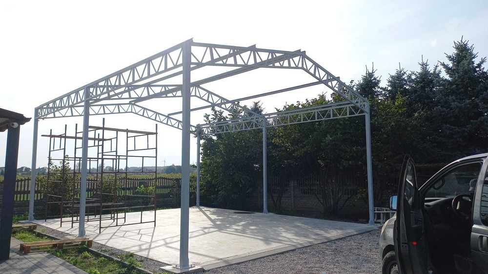 Konstrukcja stalowa -12x6 wiata dwuspadowa - producent