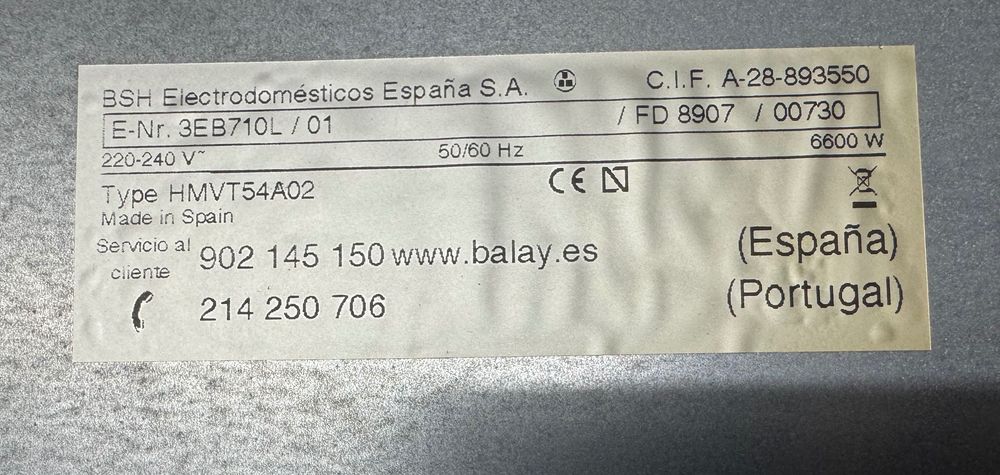Placa Vitrocerâmica BALAY 3EB710L 60 cm