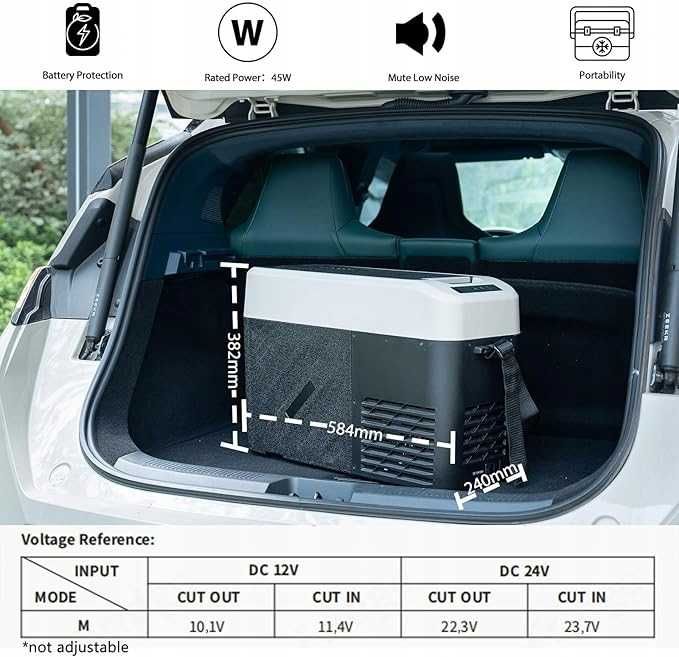 Alpicool KCF15 Lodówka turystyczna 12/24V, zamrażarka, 15L, -20C