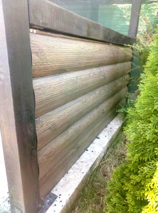 Металлический блок хаус Blocke house венге, Профнастил.