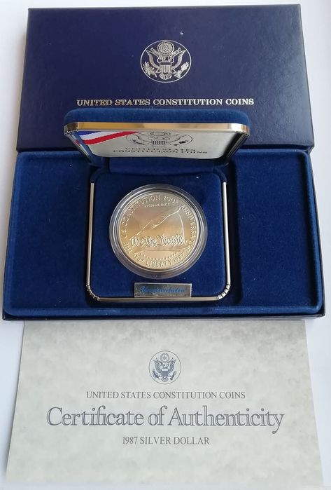 США 1 долар 1987р. (Р). СРІБЛО. 200років Конституції Філадельфія.