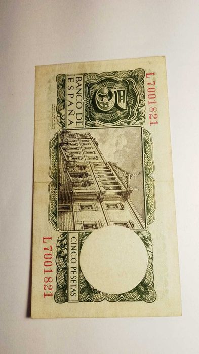 Nota 5 Pesetas Espanha