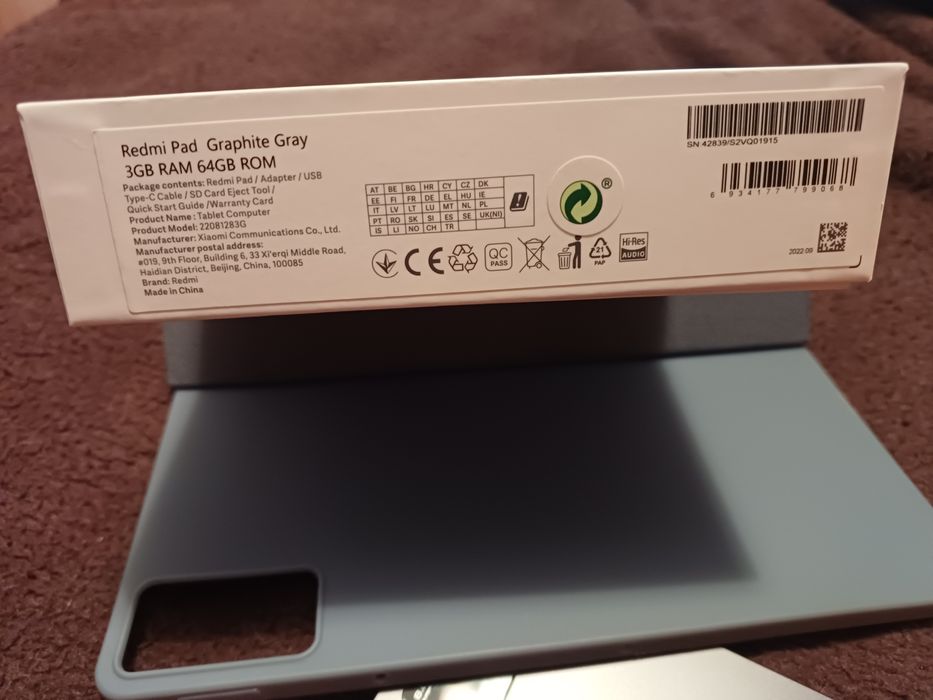 Tablet Redmi Pad 3GB RAM / 64GB ROM – Pouco uso + Acessórios