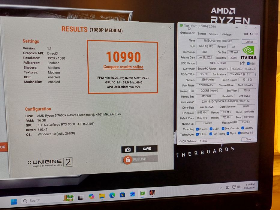 Plaça gráfica Zotac rtx 3050 twin edge oc 8gb gddr6