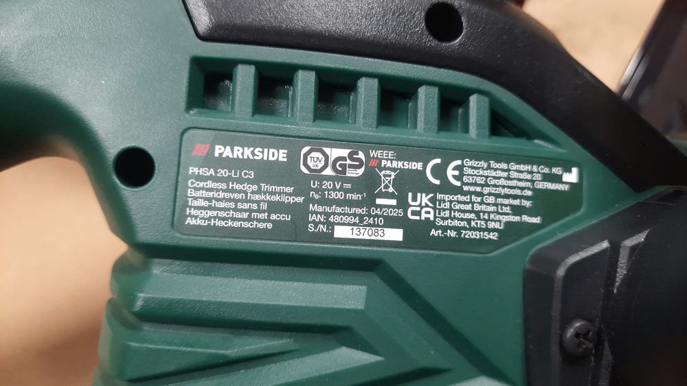 Nożyce do żywopłotu PARKSIDE PHSA 20-Li