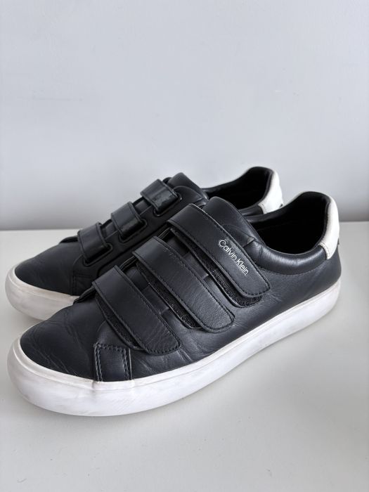 Buty Sneakersy Sportowe Męskie Calvin Klein Na Rzepy Czarne Rozmiar 41