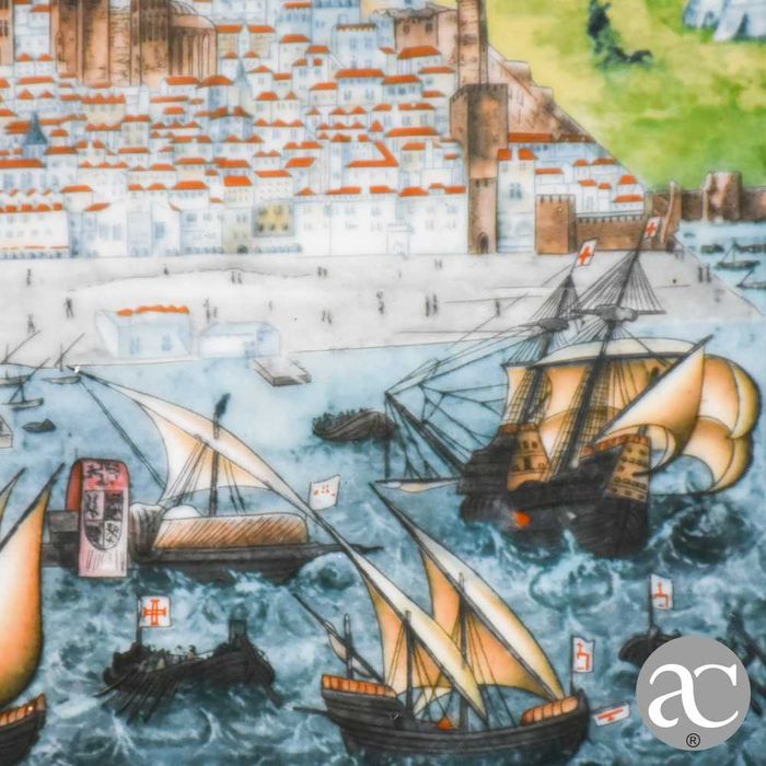 Quadro / Placa em porcelana Vista Alegre “Vista Panorâmica de Lisboa”