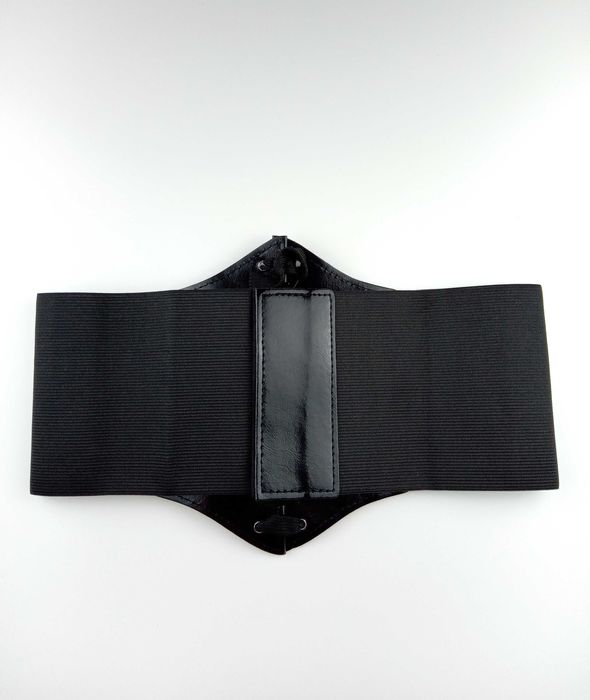 Nowy czarny sznurowany szeroki pas damski pod biust