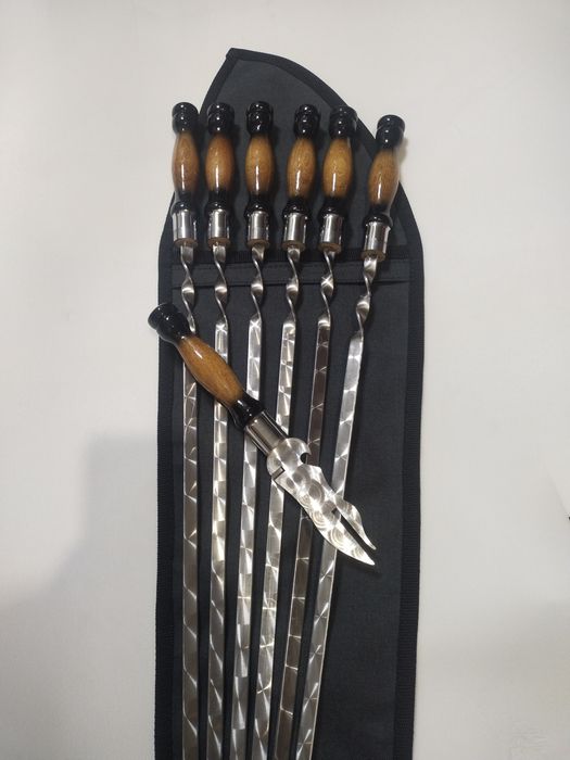 Подарочный набор шампуров в чехле, набір шампурів у чохлі