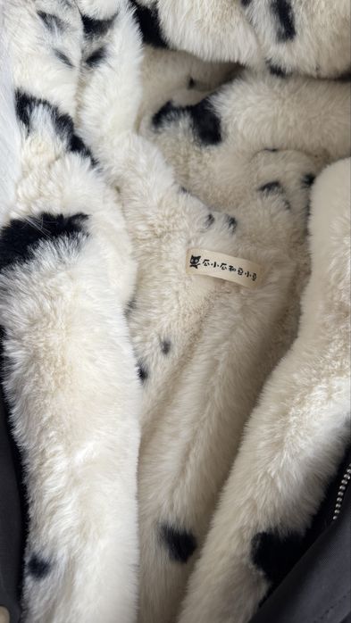 Дитяча чорна зимова парка з штучним хутром, вітрозахисна з капюшоном