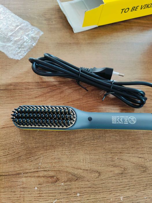 Pente escova alisadora de barba elétrica