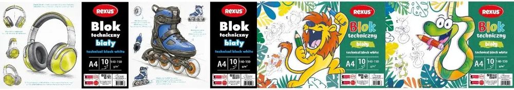 Blok Techniczny Biały A4/10K Mix. Nowy Produkt