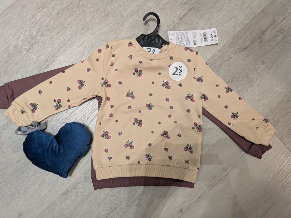 Dwie bluzy bawełniane dla niemowlaka r. 92
