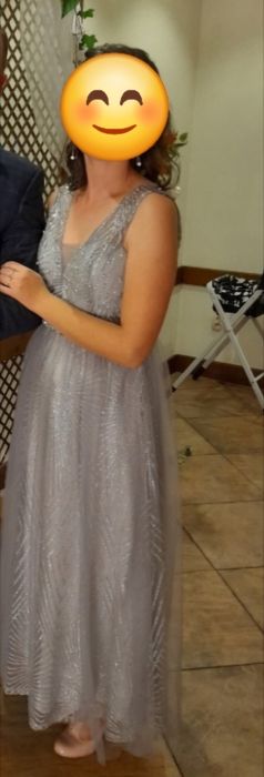 Suknia długa maxi brokat tiul karnawał wesele