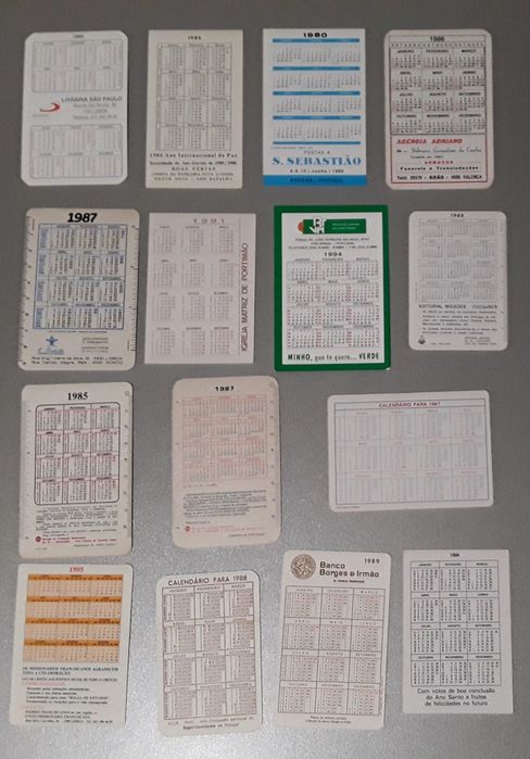 Calendários de bolso tema: religião/religiosos