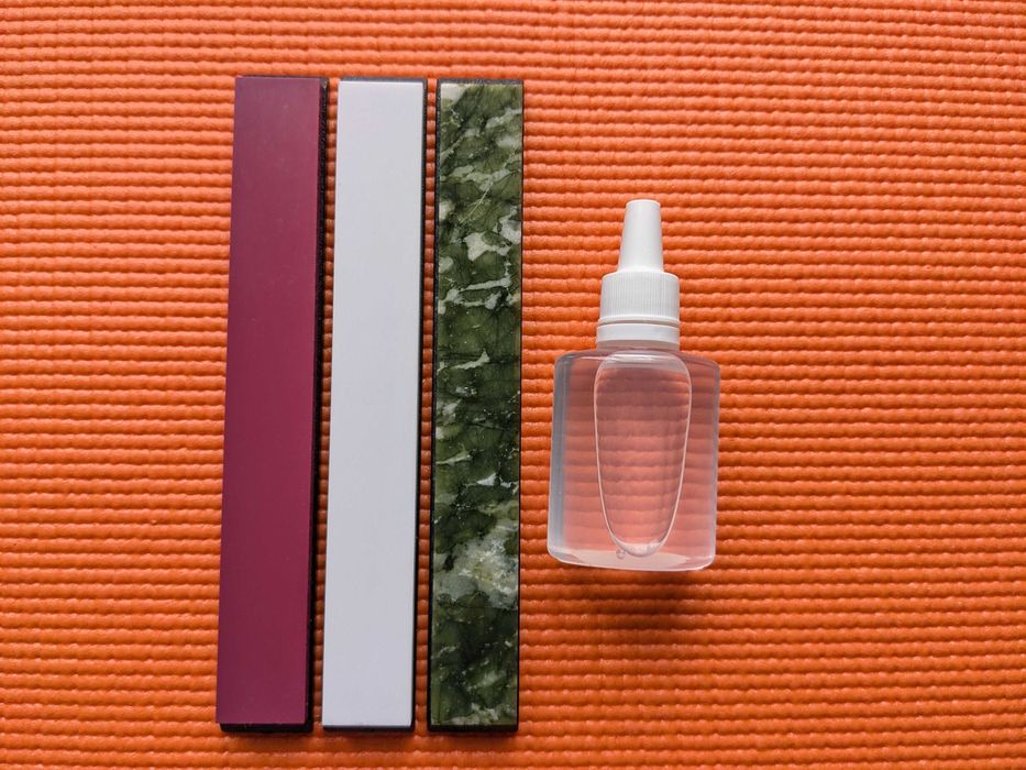 Комплект фінішних каменів для точилок ножів + масло для каменів , СОЖ