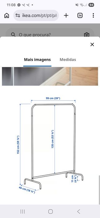 Suporte Cabides Mulig Branco