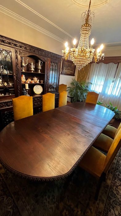 Mesa de Jantar Renascença, Mesa Extensível + 10 Cadeiras