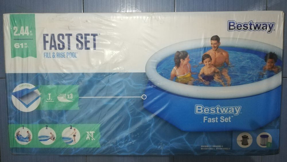 Piscina  Fast Set Ø244X61cm + Bomba Filtrar BESTWAY 57450