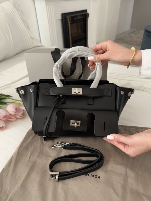 Сумка Balenciaga bel air Black шкіра | золота та срібна фурнітура