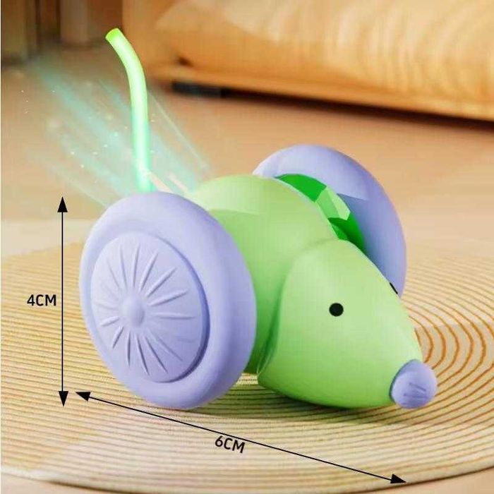 Інтерактивна машинка-мишка для кота, USB зарядка, об’їзд перешкод