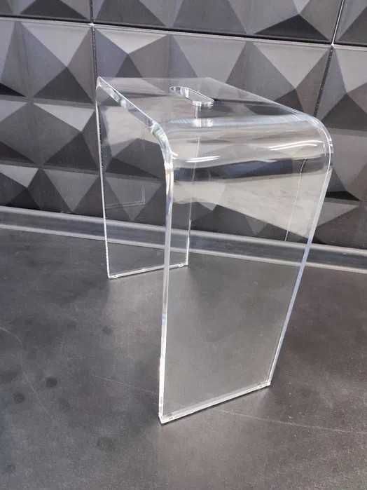 Taboret Classic Mini z rączką / Stołek przeźroczysty Akryl Plexi