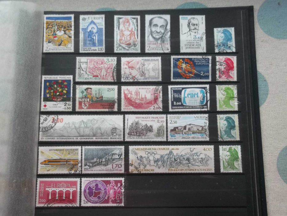 100 selos usados da França