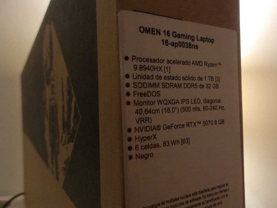 Omen 16 2025 WQXGA 240Hz RTX 5070 Ryzen 9 8940HX 32GB RAM 1TB SSD 83Wh