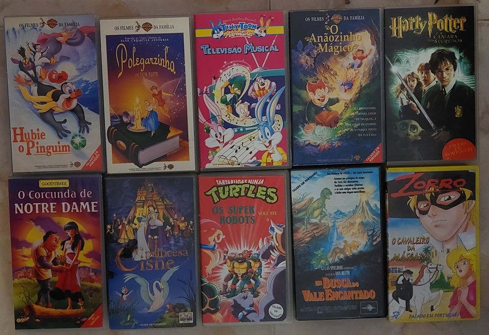 Cassetes VHS desenhos animados
