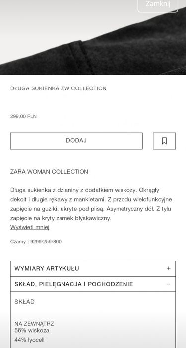 ZARA nowa bardzo kobieca sukienka L/XL lyocell wiskoza