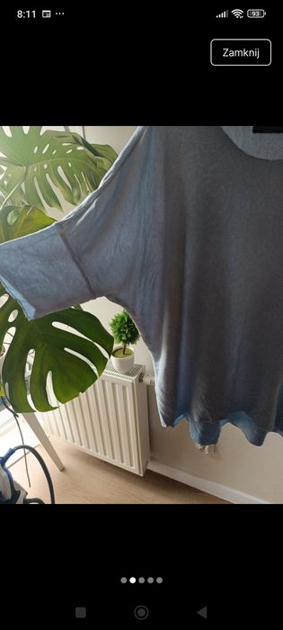 Błękitny cieńki sweterek XXL