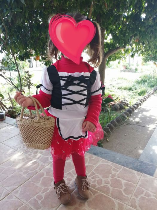 Fato disfarce carnaval capuchinho vermelho 3 / 4 anos