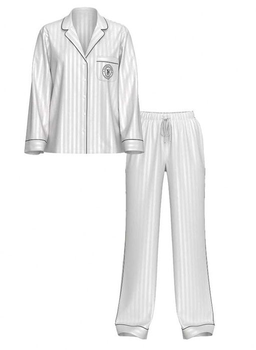 Нова сатинова піжама Victoria’s Secret, довгий комплект, M