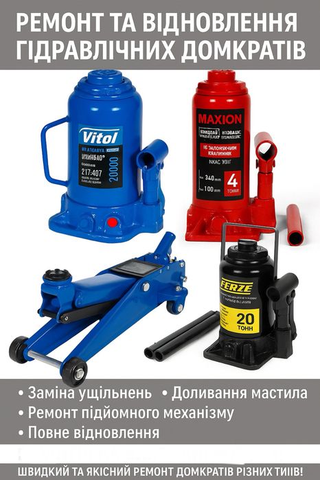 Ремонт та рестраврація домкратів