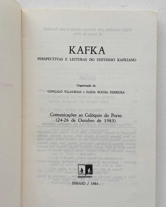 KAFKA, Perspectivas e Leituras do Universo Kafkiano. Em muito bom estado geral.