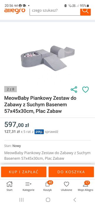 Meow baby, piankowy zestaw do zabawy z suchym basenem