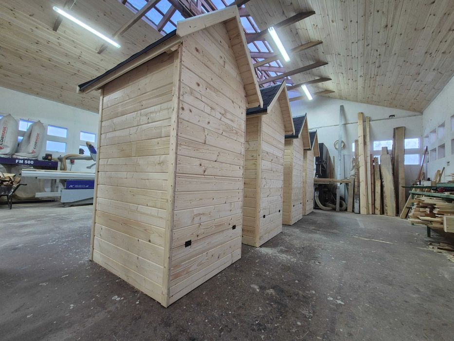 Toaleta drewniana PREMIUM solidna, duża, ogrodowa, świerk skandynawski