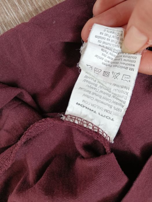 Tom Tailor koszulka bordowa M bawełniana