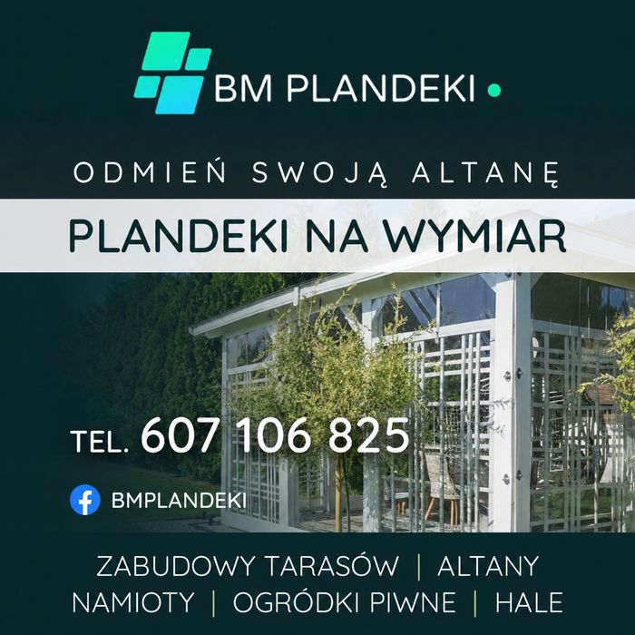 PLANDEKA na wymiar osłona zabudowa tarasu zasłona na altane