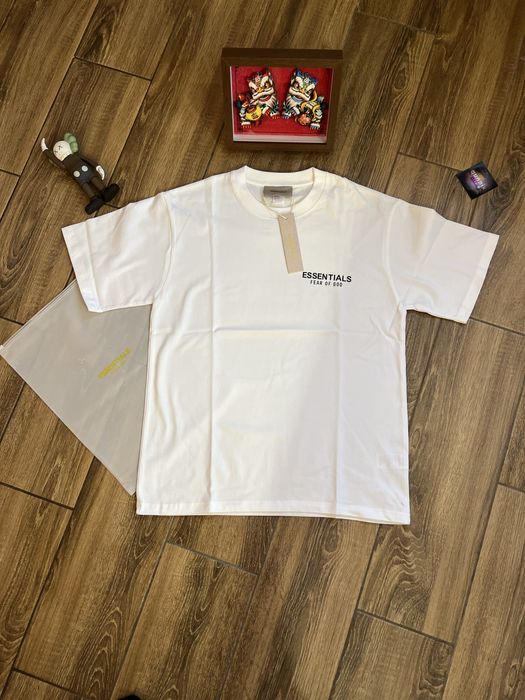 Футболка Essentials Fear Of God чорна та біла футболка Есеншлс