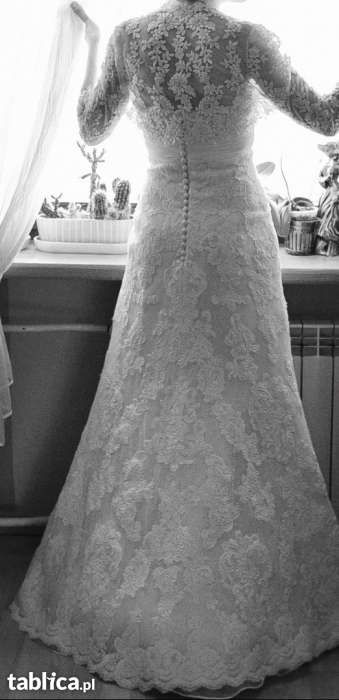 Suknia ślubna La Sposa model Daina z bolerkiem.