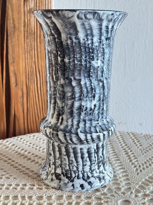 Stary Flakon Wazon ceramiczny Brabancja zaciekowy wzór retro PRL