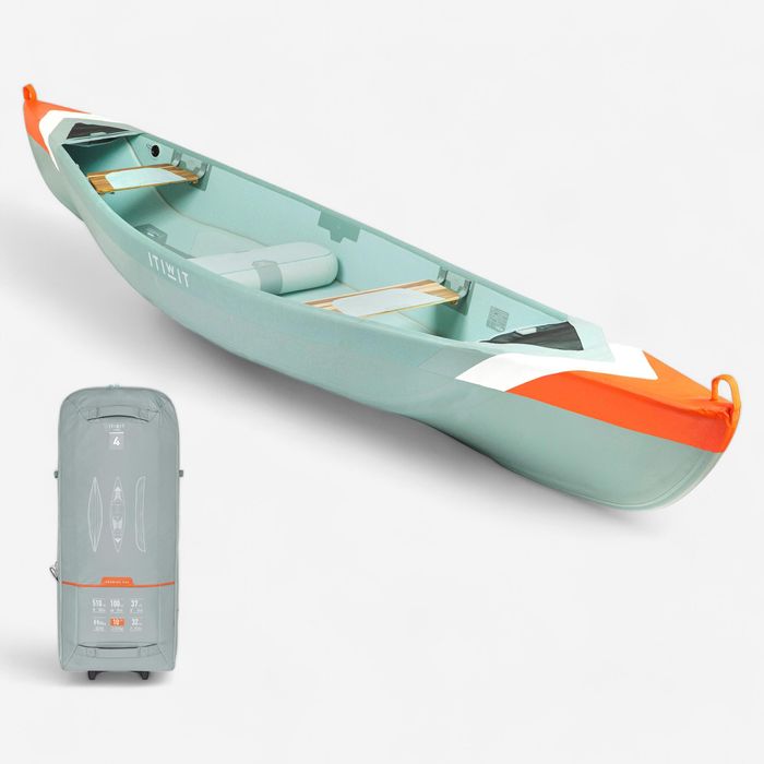 Kayak insuflável Drop Stitch alta pressão X500 4 lugares (2 adultos+2