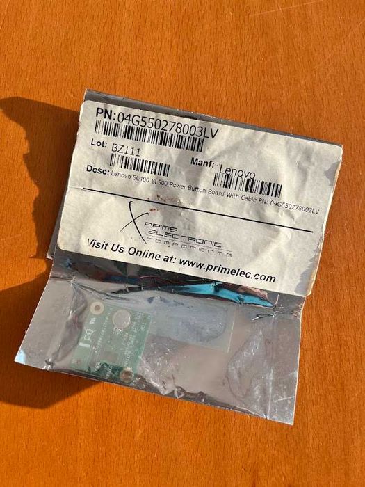 Botão Power Lenovo ThinkPad SL400 SL500 + Cabo (NOVO / SELADO)