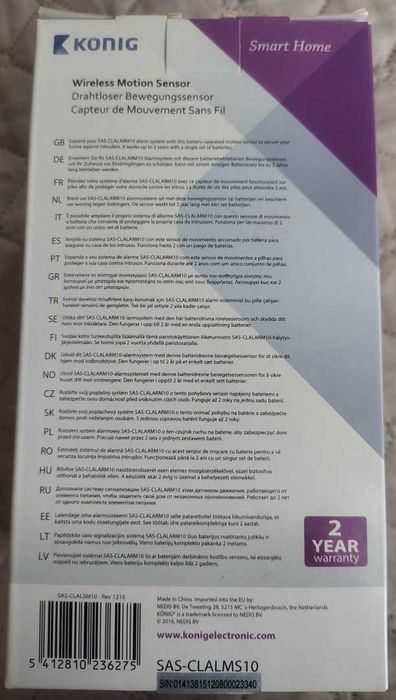 Bezprzewodowy czujnik ruchu König SAS-CLALMS10