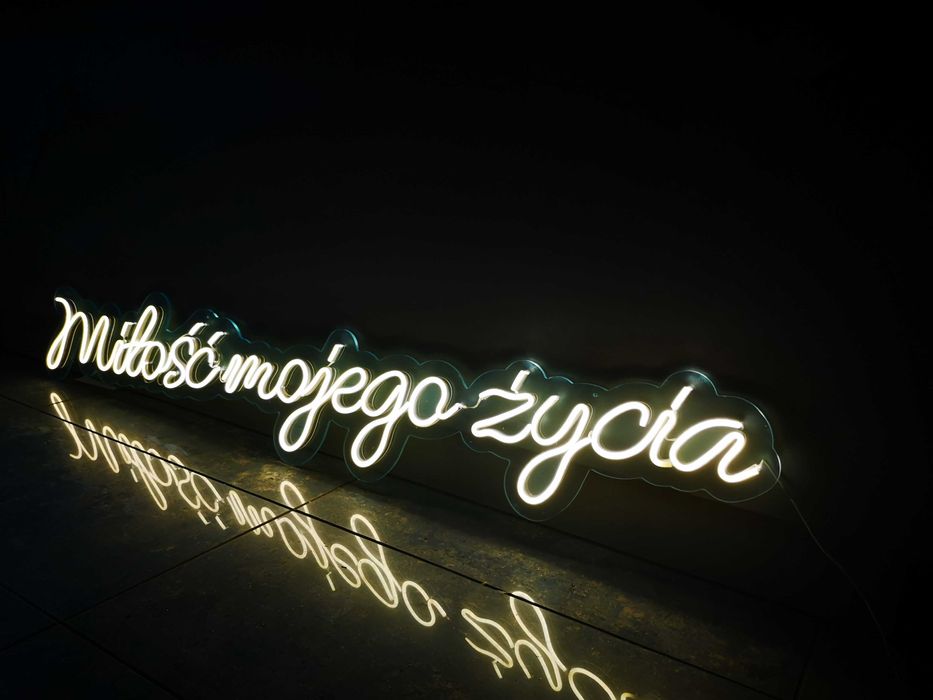 Napis Neon Miłość mojego życia Ślub Wesele